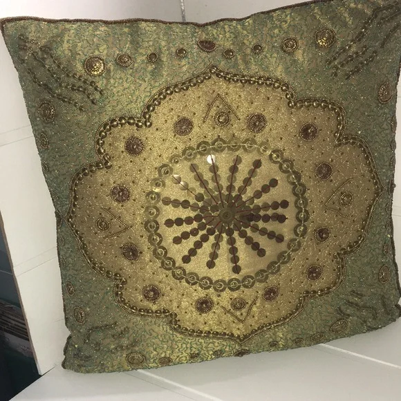 Chico Vintage bead/jewelry embellished decorative pillow.
