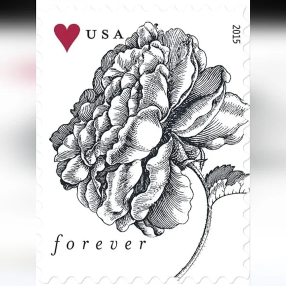100 Vintage Rose Wedding Forever 2015 Postage Stamps USPS Wedding‎ Invitations