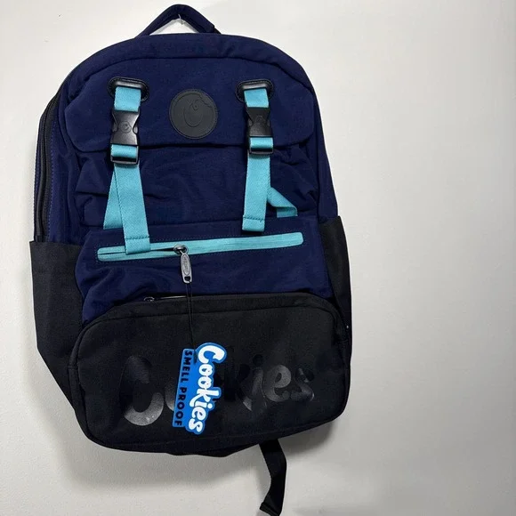 Cookies Smell Proof Backpack Navy Blue Black Pocket New