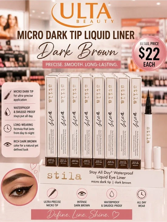 Stila Dark Brown Waterproof Micro Tip Liquid Eyeliner