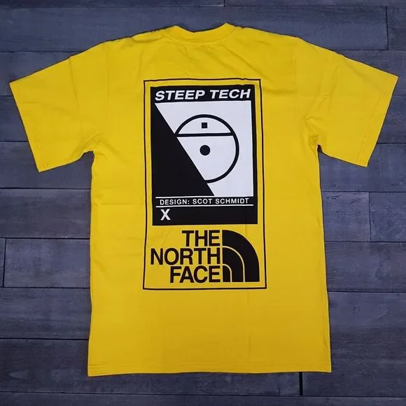 THE NORTH FACE Steep Tech Scot Schmidt T-shirt Mens Size SMALL Lightning‎ Yellow