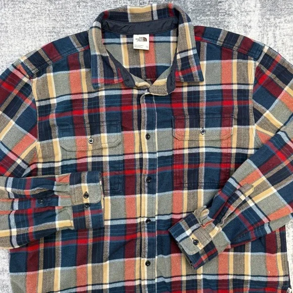The North Face Shirt Mens 2XL Arroyo Flannel Button Up Plaid Overshirt Casual