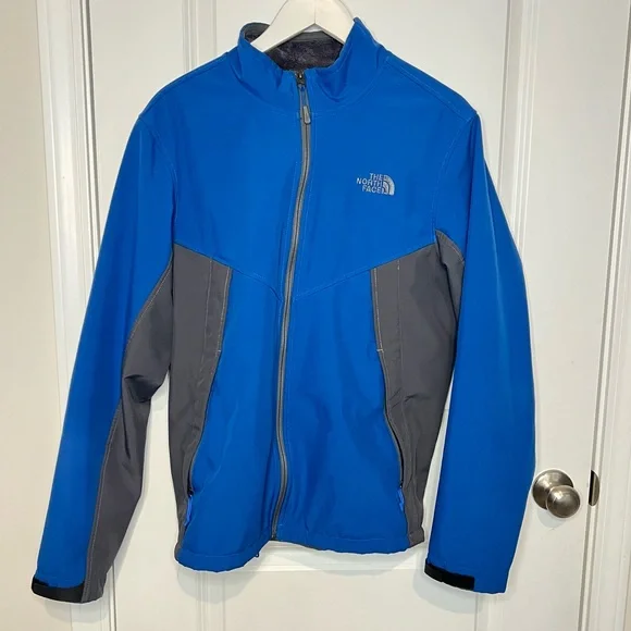 The North Face Apex Chromium Jacket Men’s Size L Blue Grey Fleece Lined outdoor