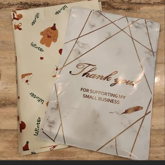 20 Thank You Poly Mailers 10×13 Strong. 10 Of Each