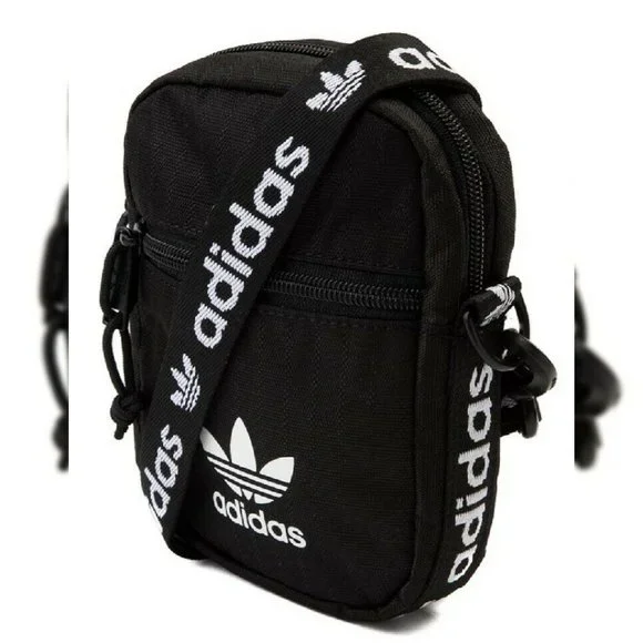 ADIDAS AUTHENTIC ORI FESTIVAL BAG CROSSBODY MEN'S WOMEN'S BLACK EMBROIDERED LOGO