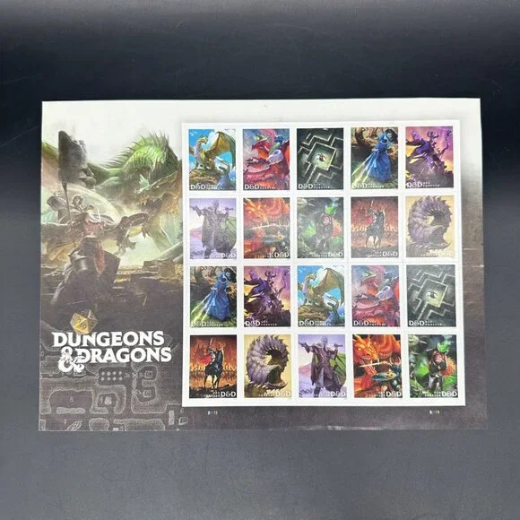 Dungeons & Dragons 2023 USPS Forever Stamps Sheet of 20 Medieval Fantasy