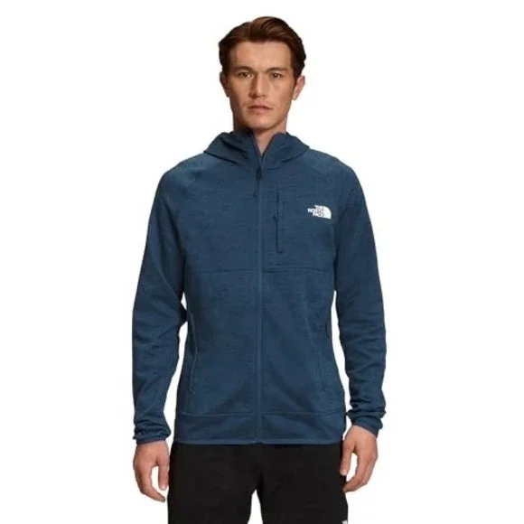 The North Face Mens Canyonlands Full Zip Hoodie Shady Blue Heather Fleece Jacket