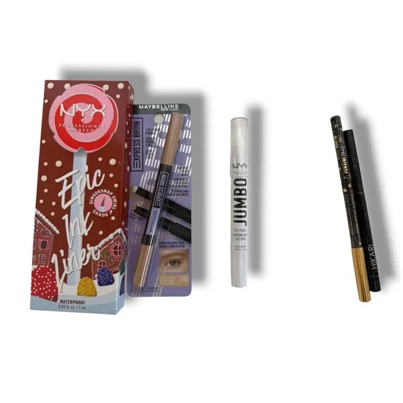 NYX Maybelline Hikari Eyeliner Brow Pencil Waterproof‎ Eye Makeup Bundle New