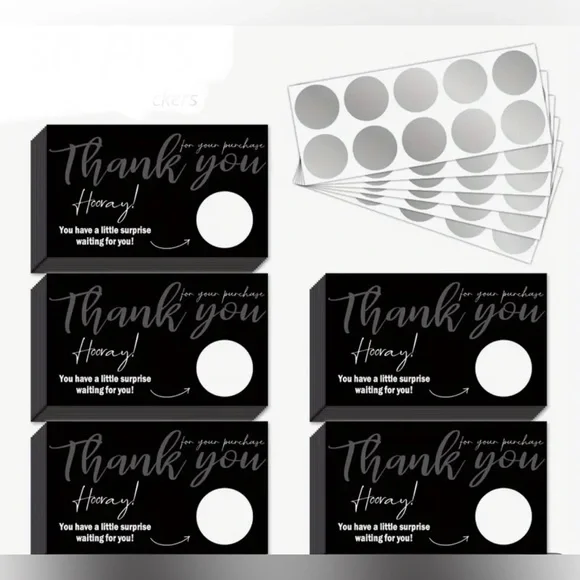 NEW 50 Piece Scratch Off Thank You Cards - 110 total pieces