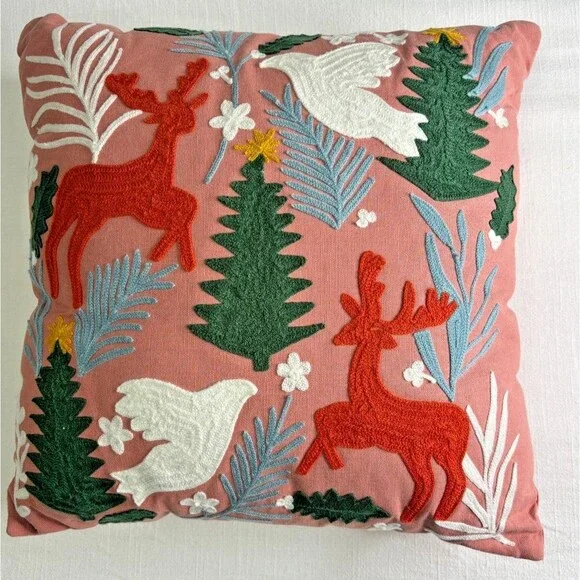 Opalhouse‎ Jungalow Embroidered Winter Scene Hygge Square 18x18 Throw Pillow