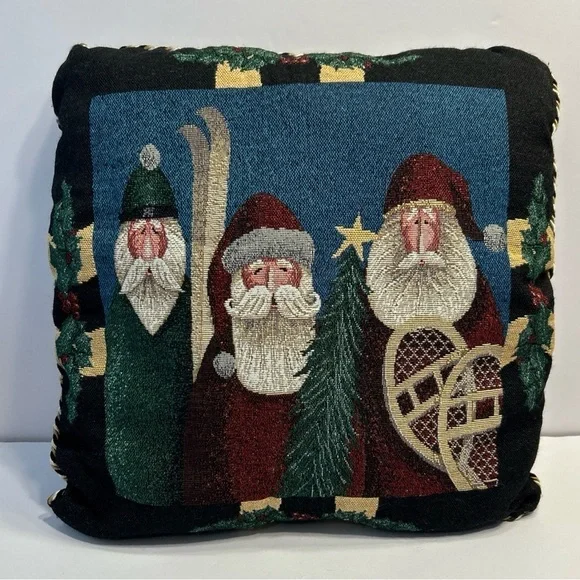 Tapestry 3 Santa Christmas Accent Pillow 15