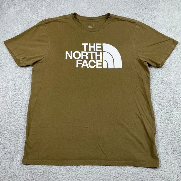 The North Face Half Dome Logo T-Shirt Mens Large Brown Short Sleeve Cotton