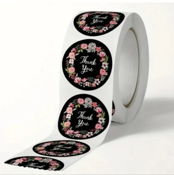 500 Pieces Roll Thank You Sealing Sticker