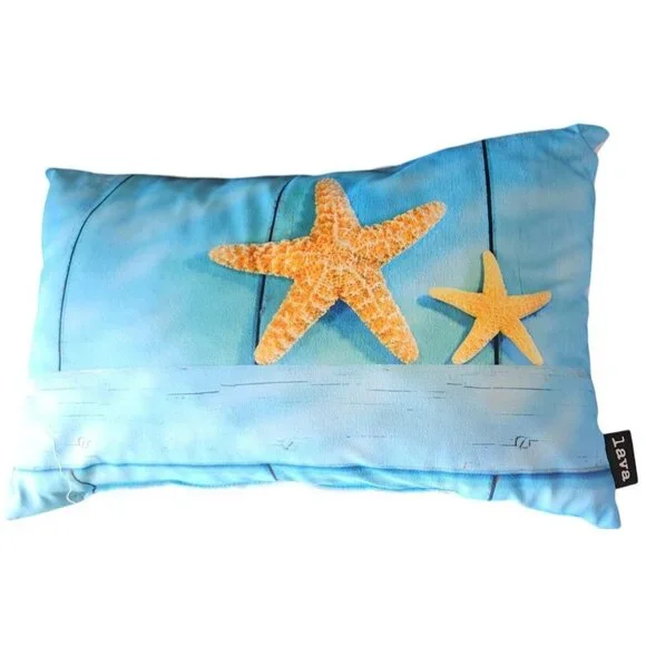Lava Pillow Decorative Throw Starfish Ocean Nautical Beach 20x12