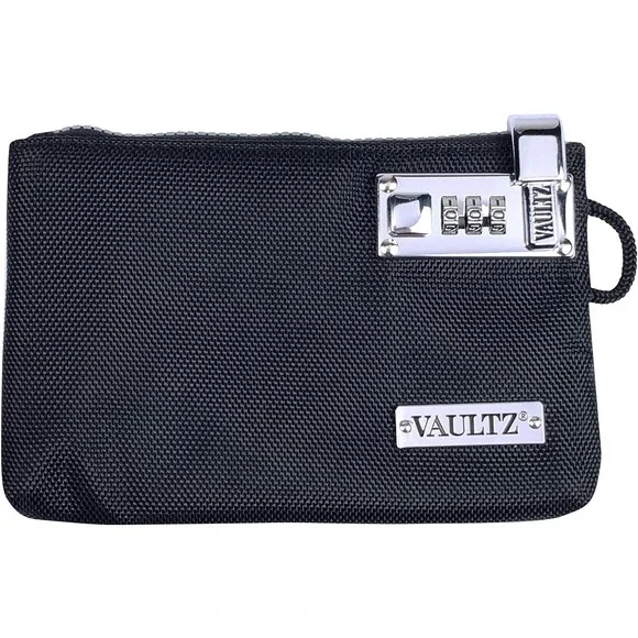 NWT! Vaultz Money Bag with‎ Lock - 7 x 5 x 0.5in Black