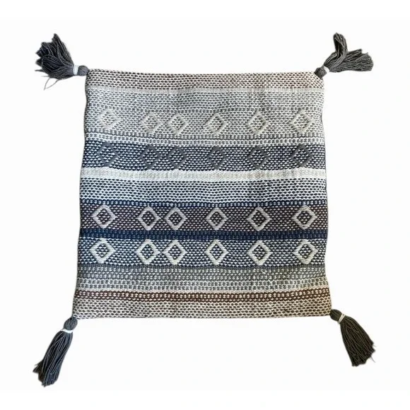 Boho Woven Wool Blend Pillow Covers 2 Pack‎ with Tassels Decorative Throw