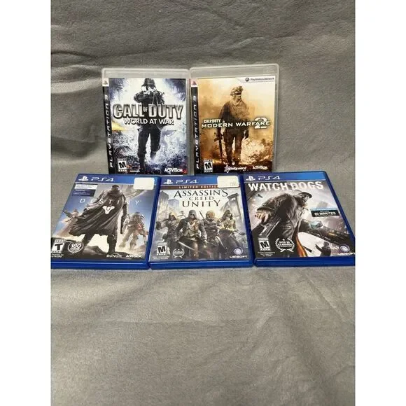 PLAYSTATION GAMES, 2 PS3‎ CALL OF DUTY & 3 PS4 WATCHDOGS, DESTINY, ASSASSIN'S