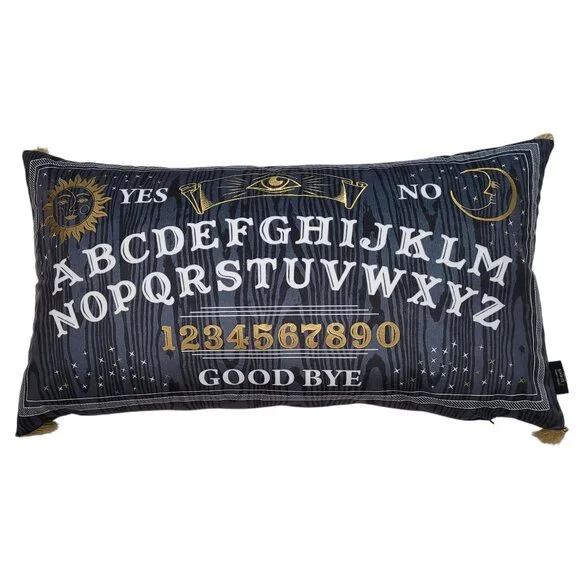 Cynthia Rowley Halloween Throw Pillow Ouija Board Black Gold Gothic Whimsigoth