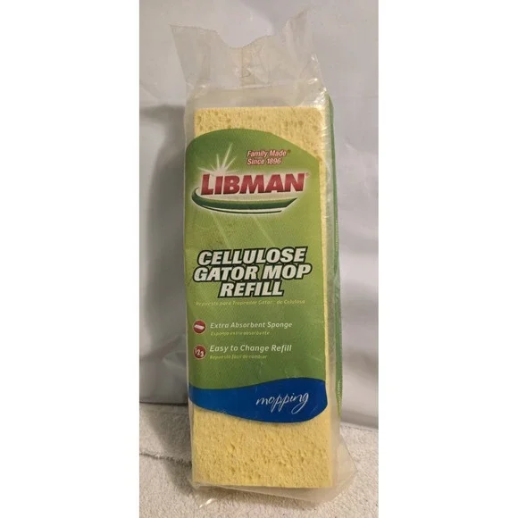 LIBMAN Wet CELLULOSE GATOR MOP REFILLL #02034 Wing‎ Nuts NEW NIP