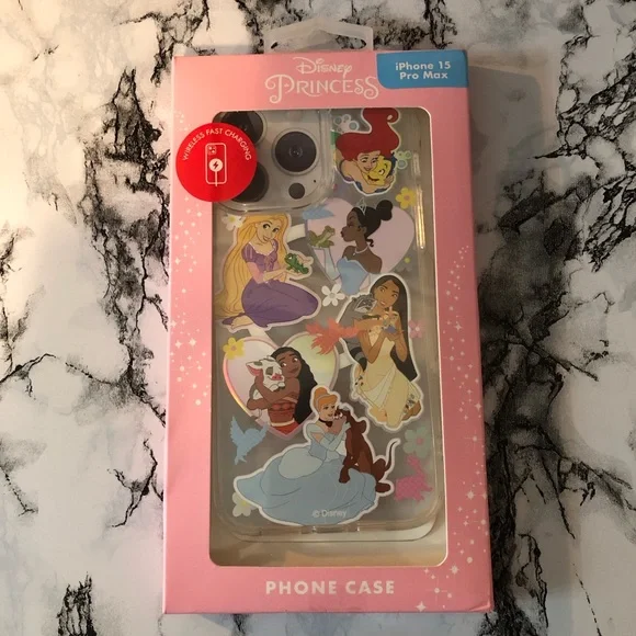 Disney Princess Ariel‎ Tiana Cinderella iPhone 15 Pro Max Phone Case
