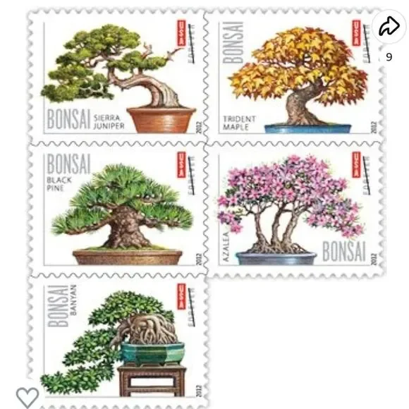 100 Bonsai Trees 2012 Forever Postage Stamps‎ US Postal USPS Wedding Invitations