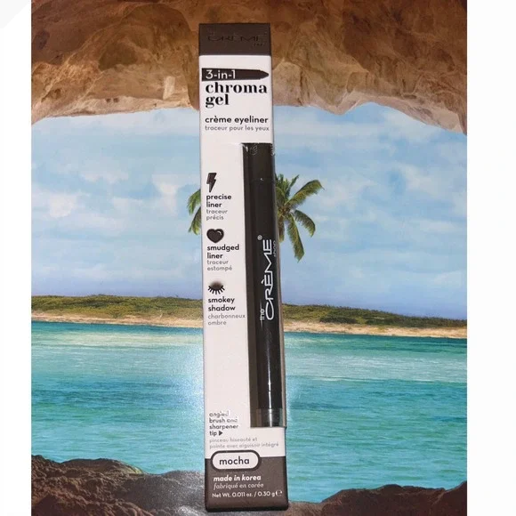 The Crème Shop 3-in-1 Chroma Gel Crème Eyeliner - Mocha Angled Brush