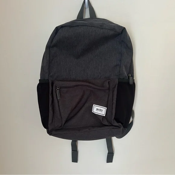Solo New York Backpack Black And Charcoal From Recycled Bottles‎ 18”x12”