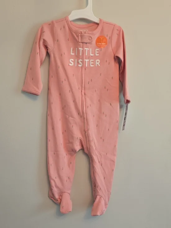 Carter's Just One You Baby Girl Zip Up Sleeper Floral Little Sister