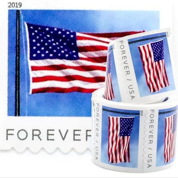 Forever Stamps Roll Of 100 First Class USPS Stamp 2019 Mail U.S.A. Flag‎ Postage