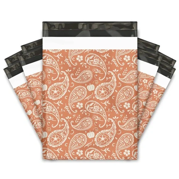 Orange Pumpkin Paisley Poly Mailer’s 10x13 Pack of 25