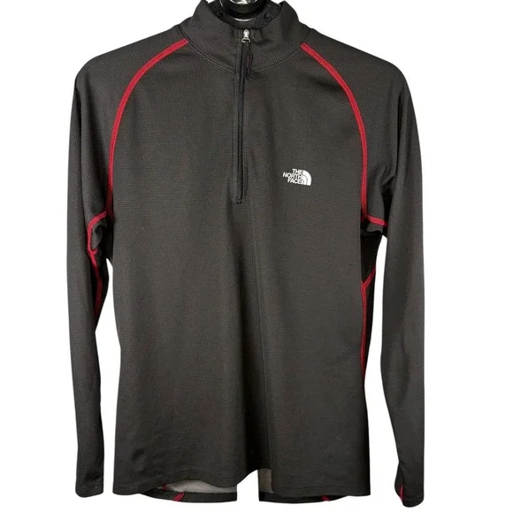 The North Face Flight Series Mens Large Dark Brown Red 1/4 Zip Running Pullover