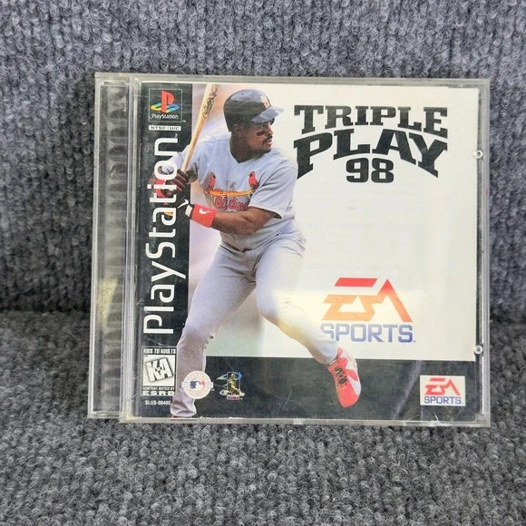 Triple Play 98 PS1 EA Sports Baseball‎ Game MLB 1997 Stats Tested Disc Only