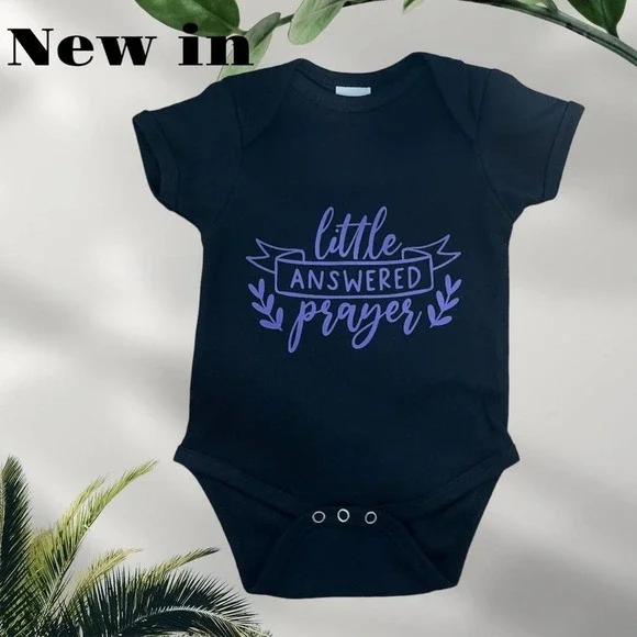 Little Answered Prayer Infant Cute‎ Creeper|Bodysuit Religious|Baby Shower Gift