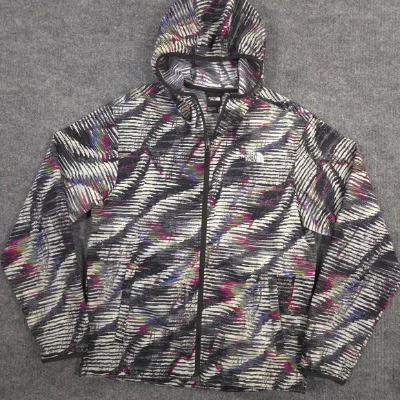 The North Face Easy Wind Full Zip Jacket Mens M Multicolor AOP WindWall Hooded