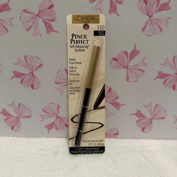 Loreal Pencil Perfect 110‎ Ebony Self Advancing Mechanical Eyeliner New