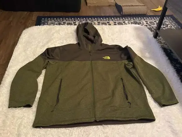 The North Face Men's Haldee Full-Zip Hooded Fleece Jacket‎ Green/Dark Grey XL