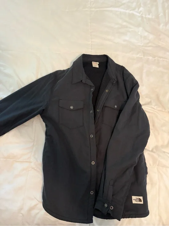 The North Face Black Sherpa-Lined Shirt Jacket
