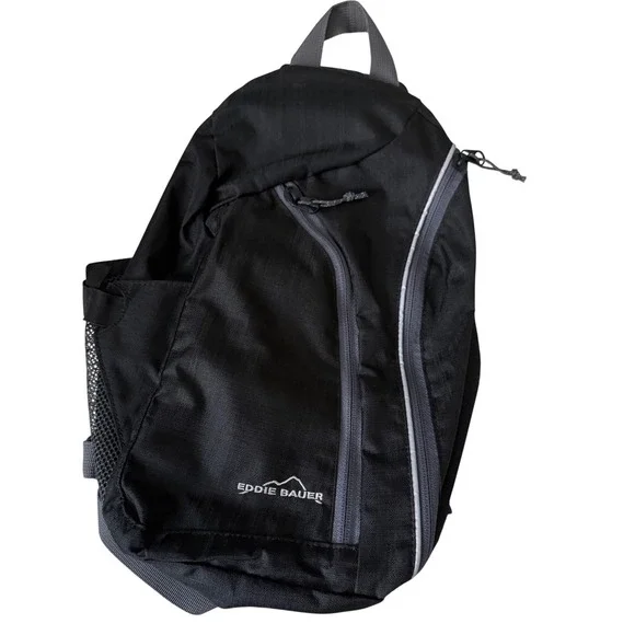 Eddie Bauer‎ Black Convertible Sling Backpack Bag Travel Hiking