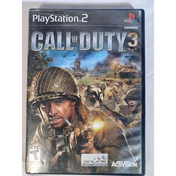 Call Of‎ Duty 3 PlayStation 2 PS2 Game Activision T NTSC-U/C Disc Case Shooter