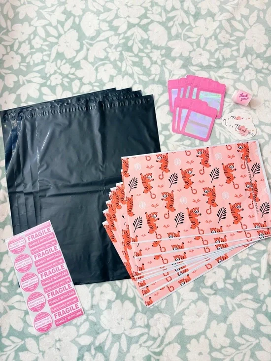 75 Piece Pink Tiger Shipping Supply Bundle 🐅💕