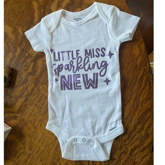 Little Miss Sparkling New Infant Creeper‎ ONESIES® Bodysuit Cute Baby Gift 6-9 M