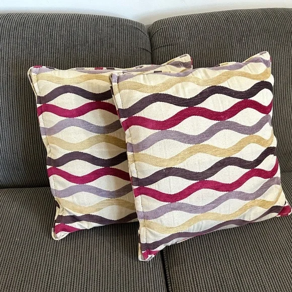 PILLOWS lot of 2 stripes country farmhouse bedding decoration