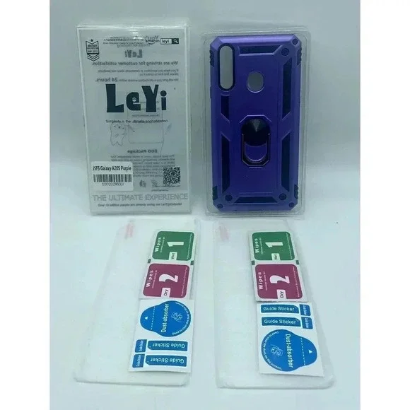LeYi Kickstand Case for Samsung A20S Magnetic 2 Screen Protectors Rugged‎ Purple