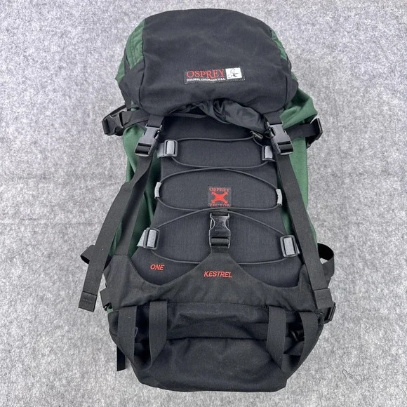 Vintage Osprey Vector Kestrel Hiking Backpack Large L Made in USA Black Green
