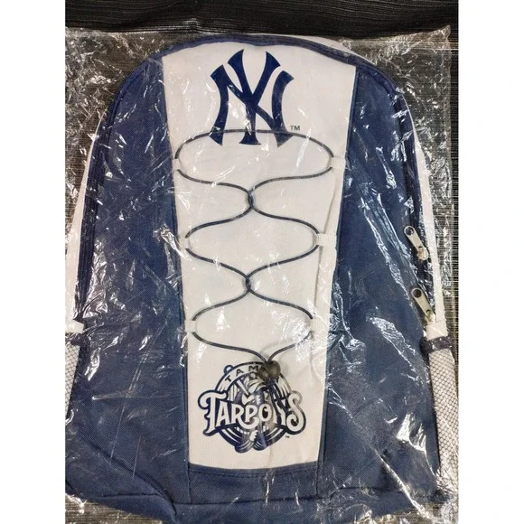 TAMPA YANKEES TARPONS Back Bag Baseball Blue White Zipper Drawstring