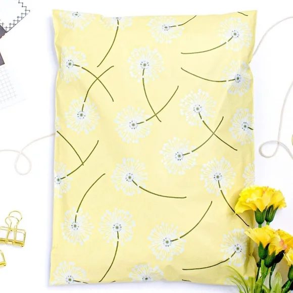 25 10x13 dandelions designer poly mailer