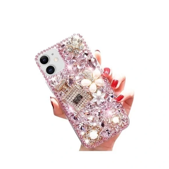 NIP iPhone 12ProMax Luxury Pink Crystal Phone Case