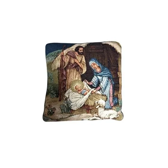 Nativity Scene Throw Pillow Square Holiday Decor Tapestry Nice!
