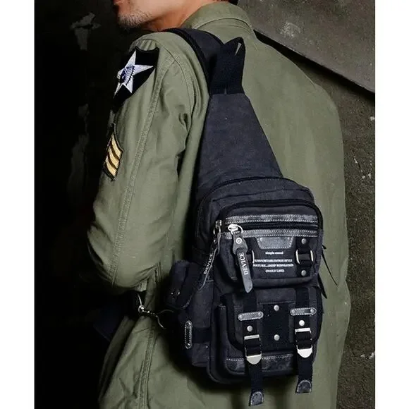Device Haze rugged black body bag unique uneven fabric texture & compartments
