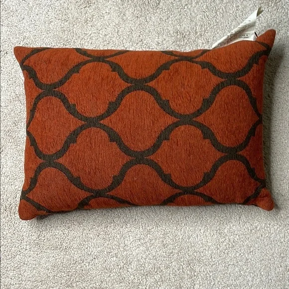 Bold Orange and Black Geometric Accent Pillow